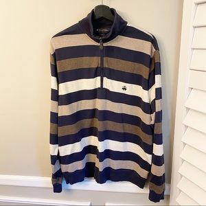 Brooks Brothers Stripe 1/4 Zip Pullover Sweater XL